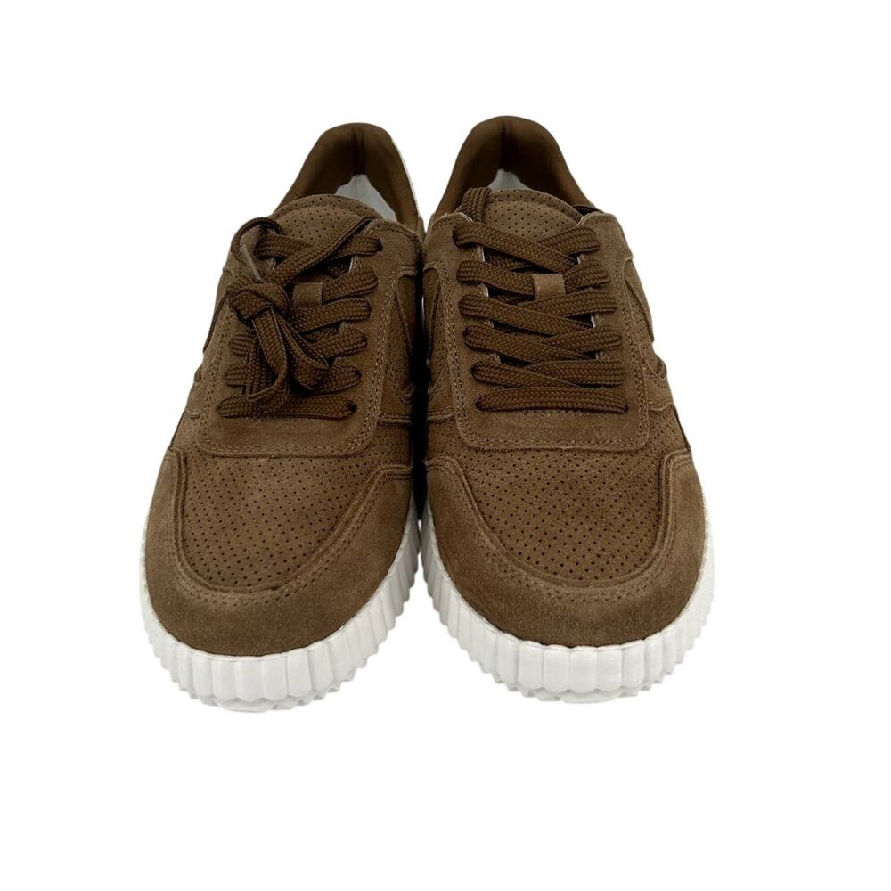 Steve Madden Brown Suede Platform-Style Athletic Sneakers with White Sole